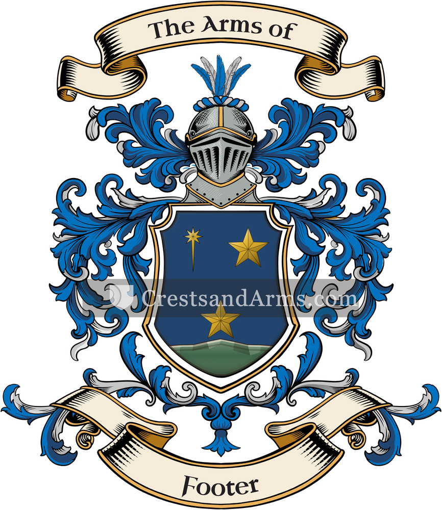 The Footer coat of arms, drawn from the recorded blazon