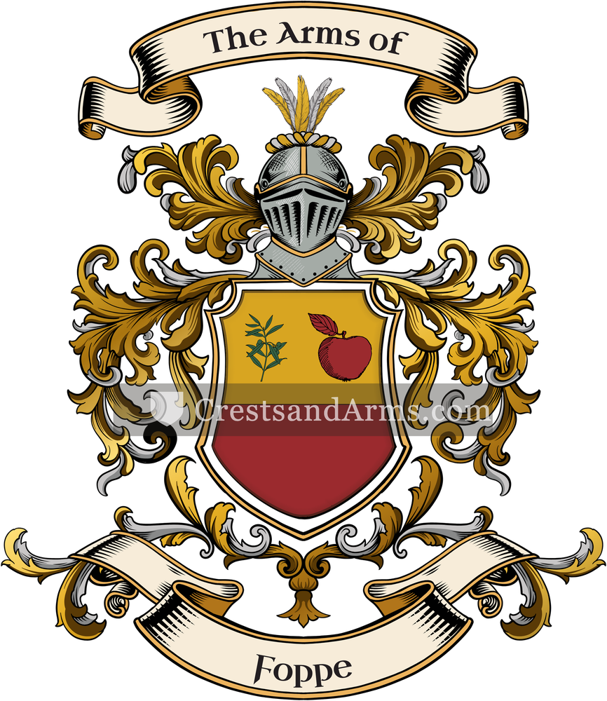 The Foppe coat of arms, drawn from the recorded blazon