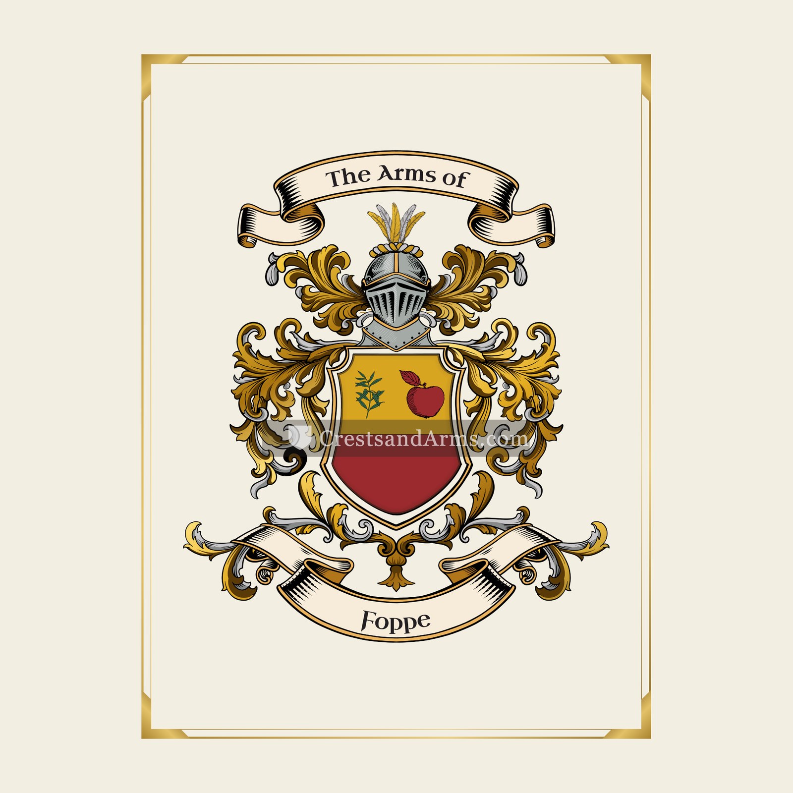 With gold border
