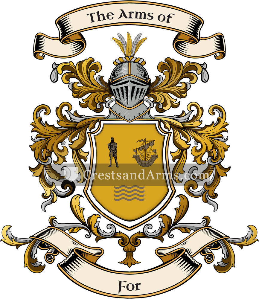 The For coat of arms, drawn from the recorded blazon