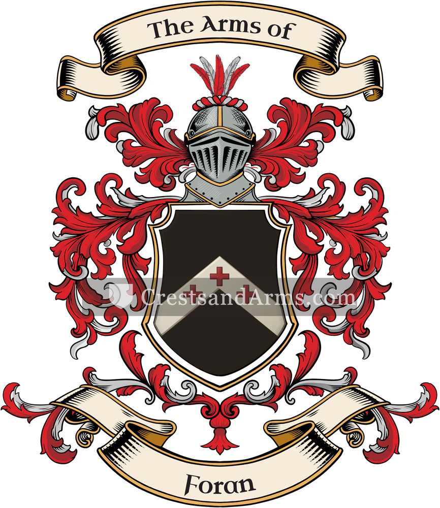 The Foran coat of arms, drawn from the recorded blazon