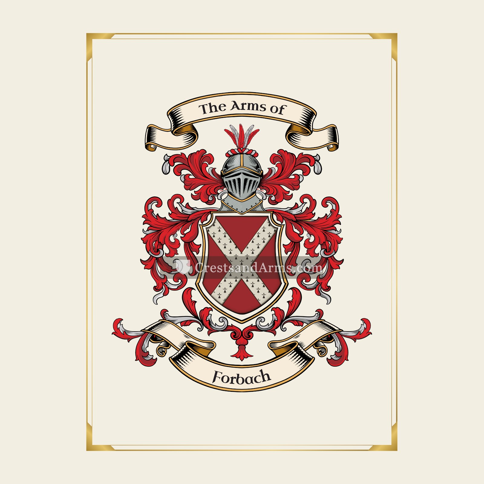 With gold border