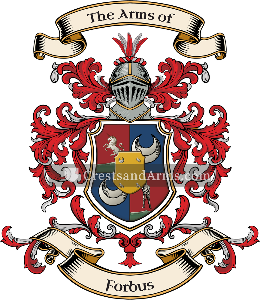 The Forbus coat of arms, drawn from the recorded blazon