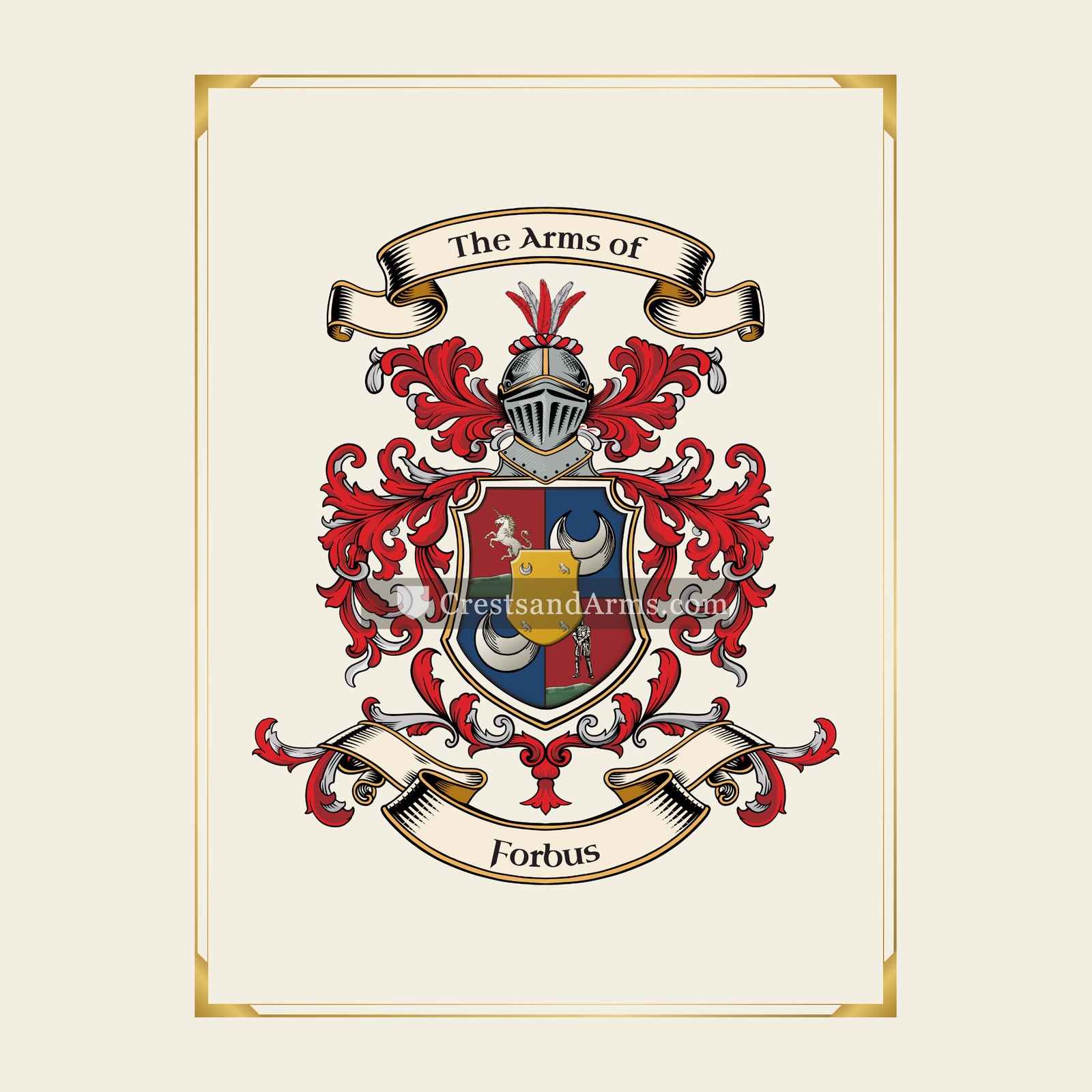 With gold border
