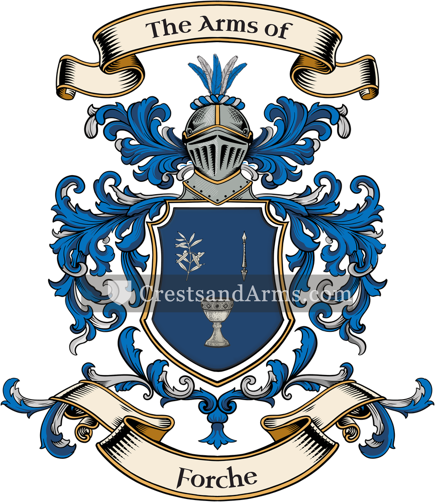 The Forche coat of arms, drawn from the recorded blazon
