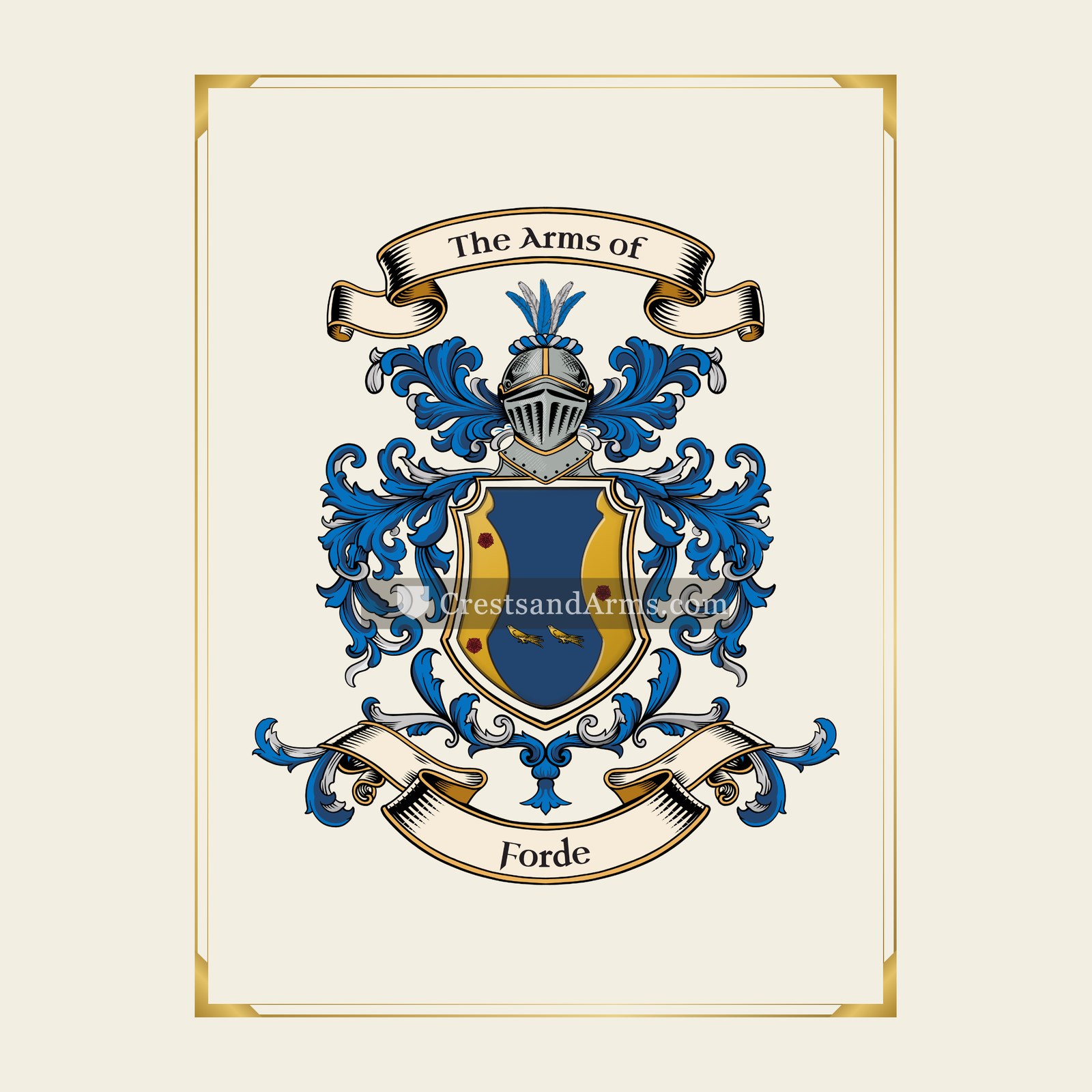 With gold border