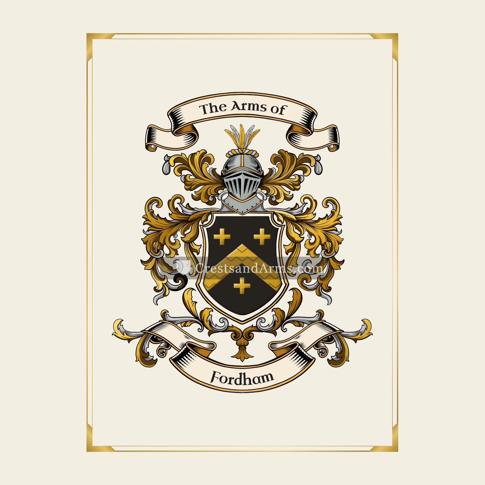 With gold border