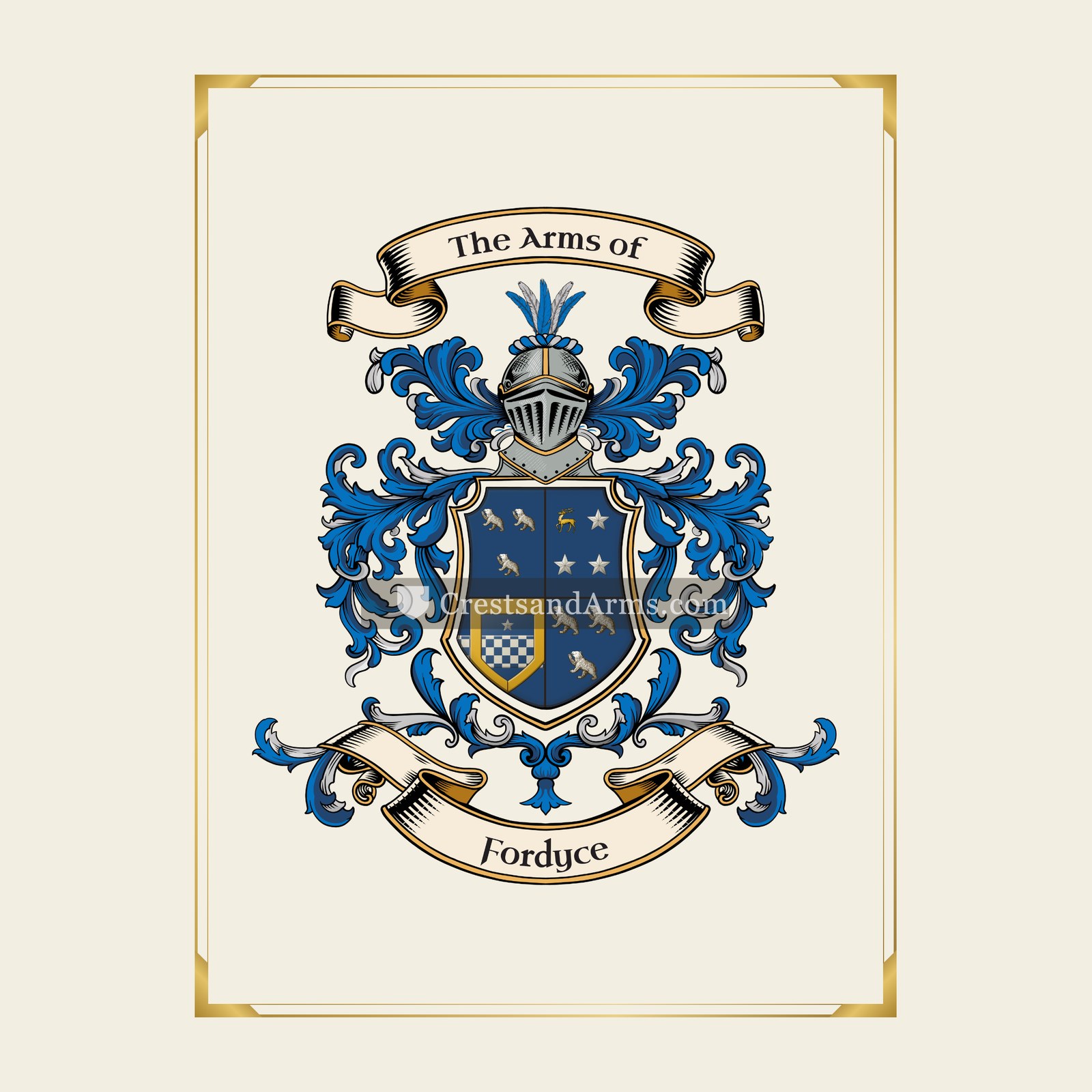 With gold border