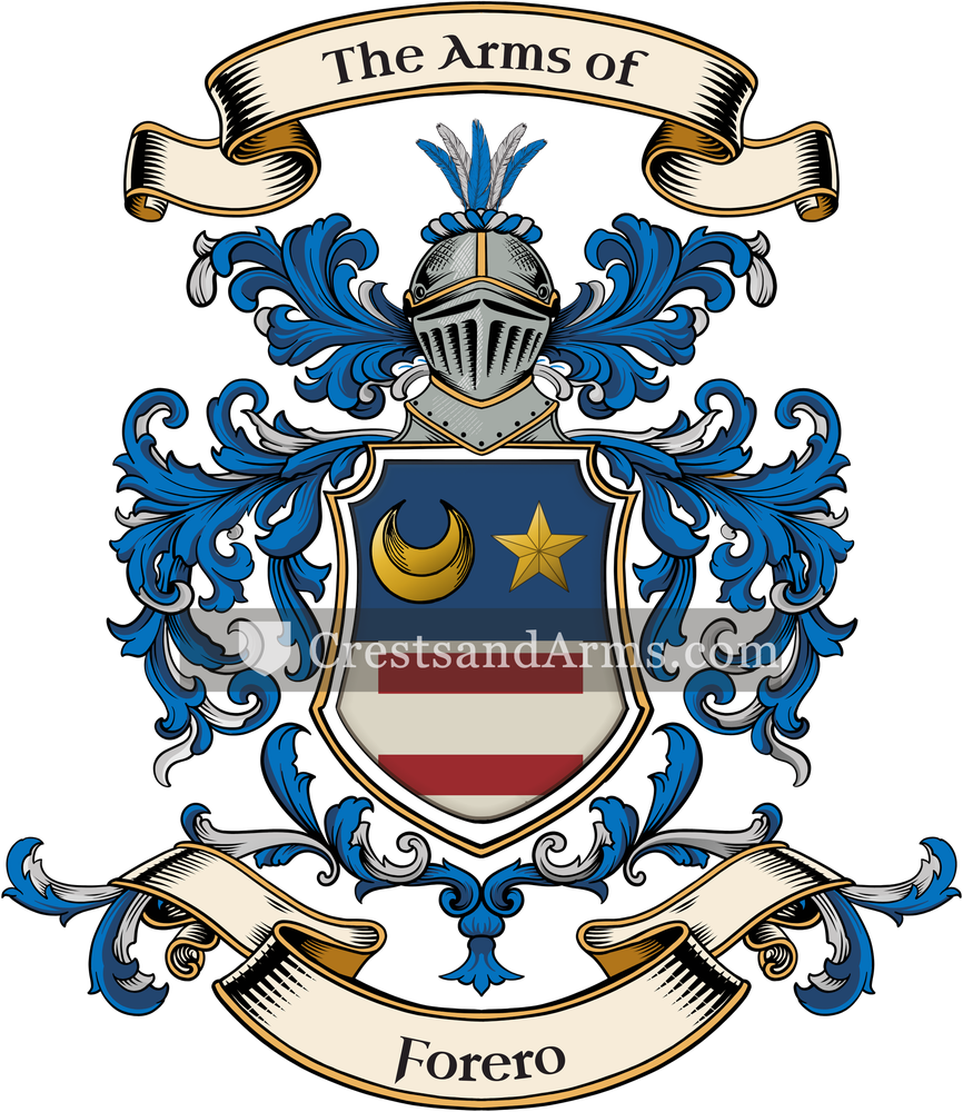 The Forero coat of arms, drawn from the recorded blazon