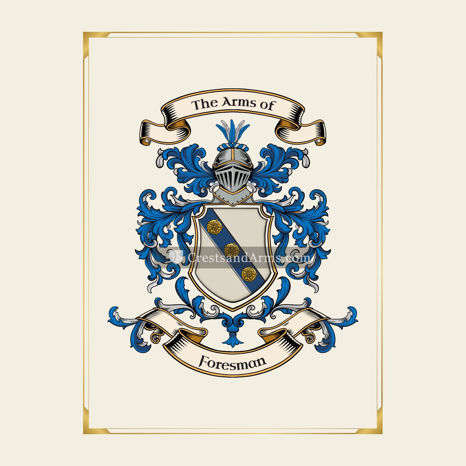With gold border