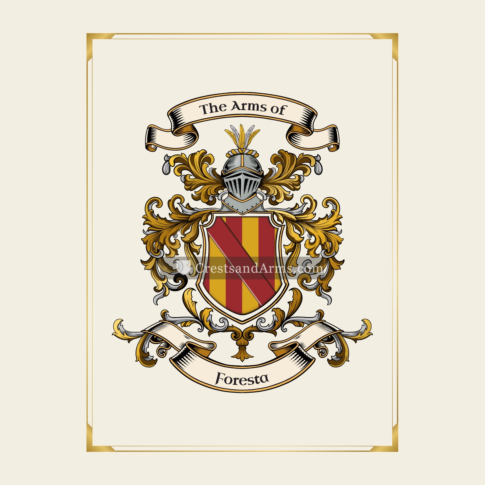 With gold border