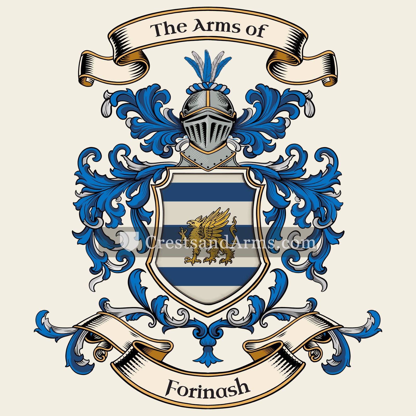 The Forinash coat of arms, drawn from the recorded blazon
