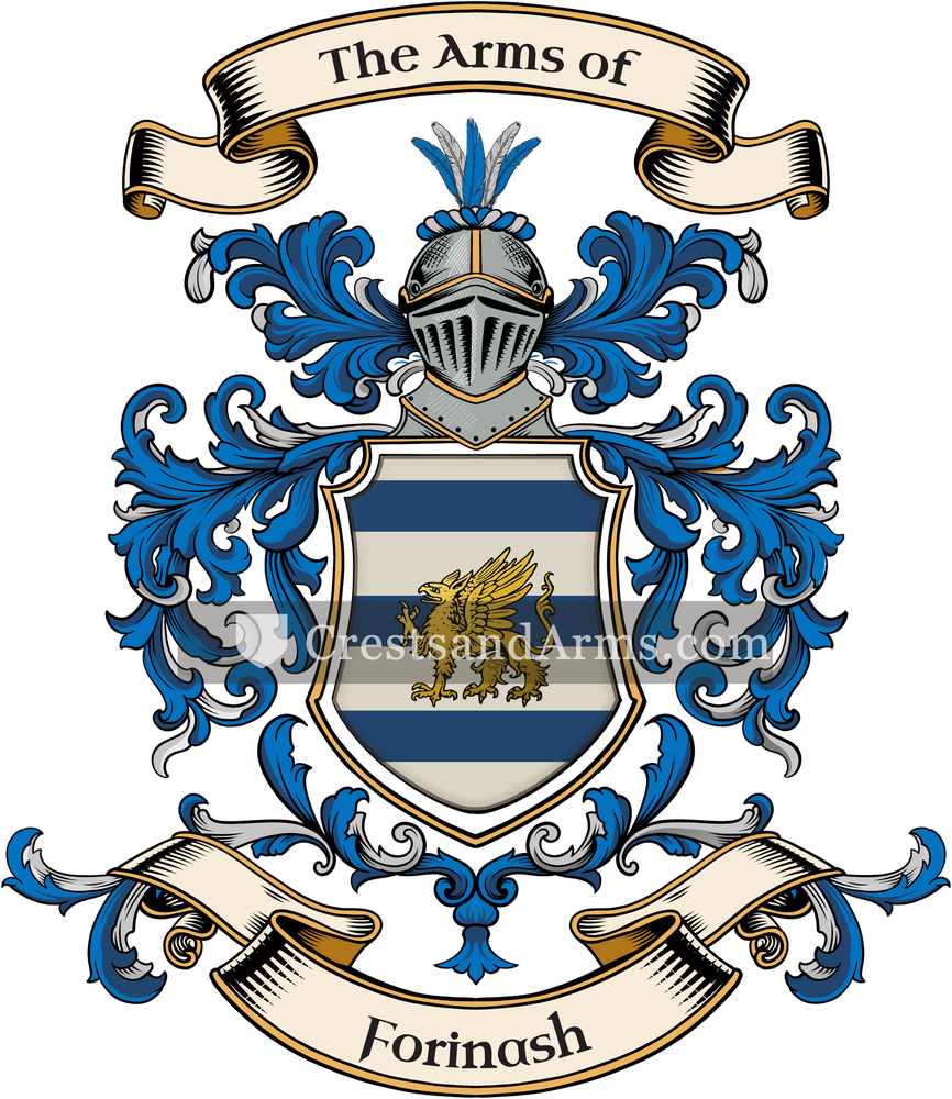 The Forinash coat of arms, drawn from the recorded blazon