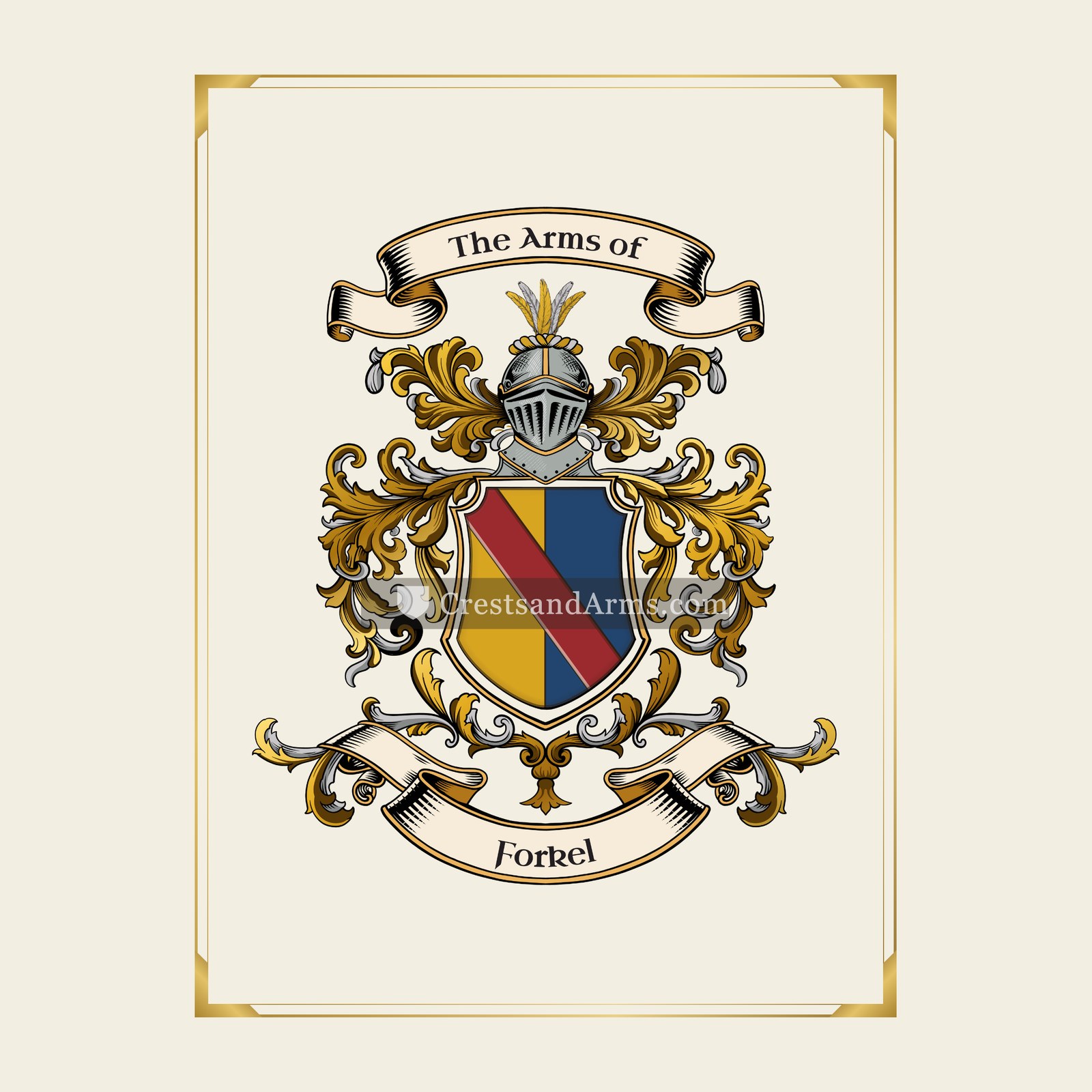 With gold border