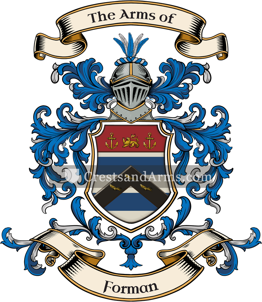 The Forman coat of arms, drawn from the recorded blazon