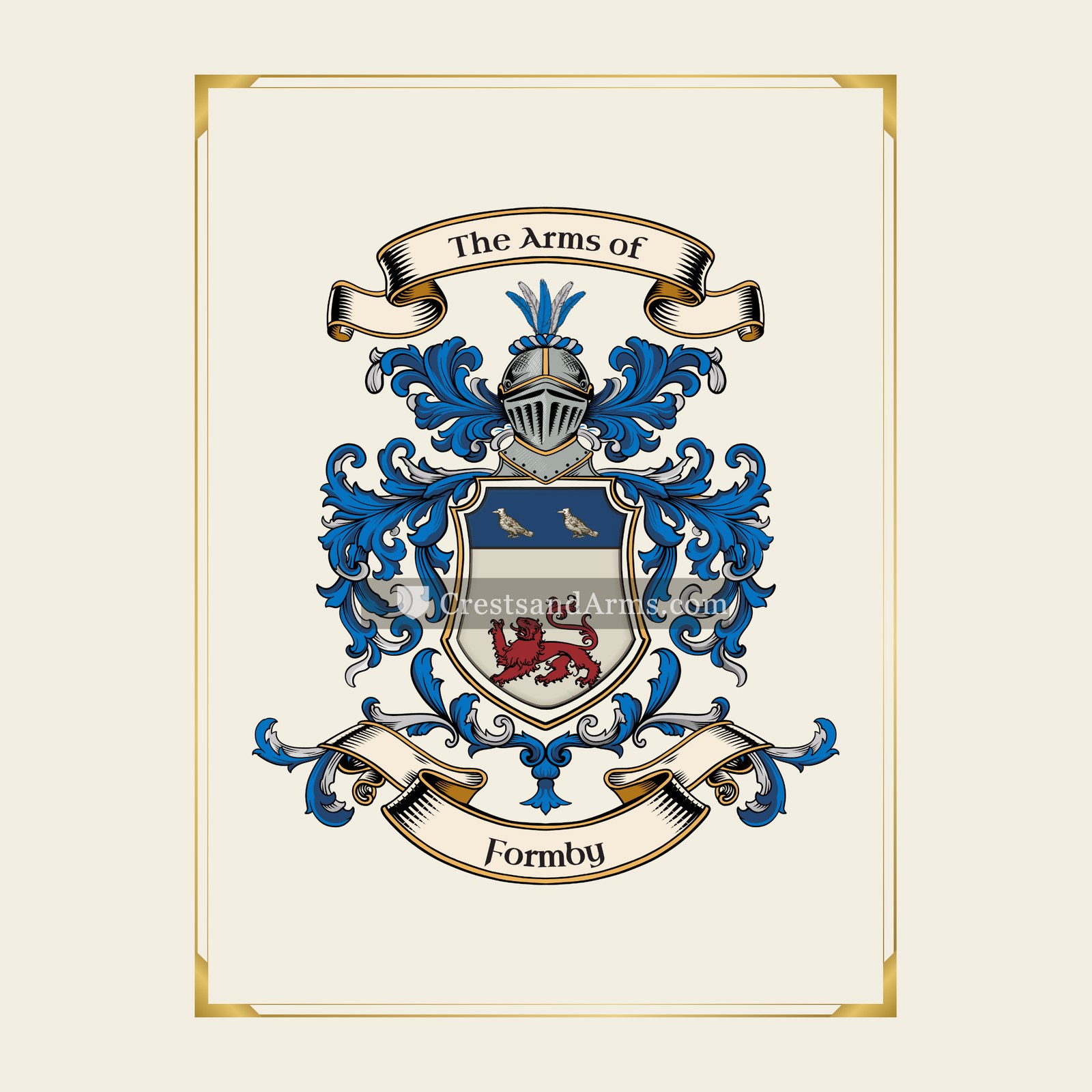 With gold border