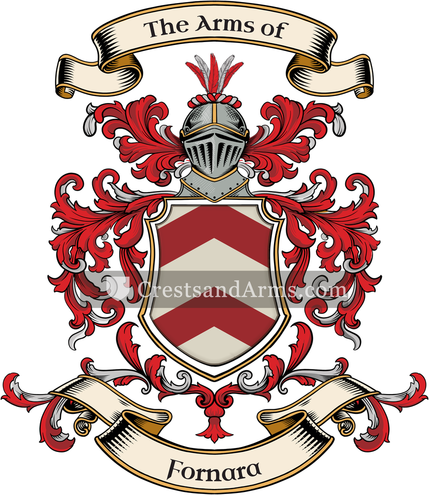 The Fornara coat of arms, drawn from the recorded blazon