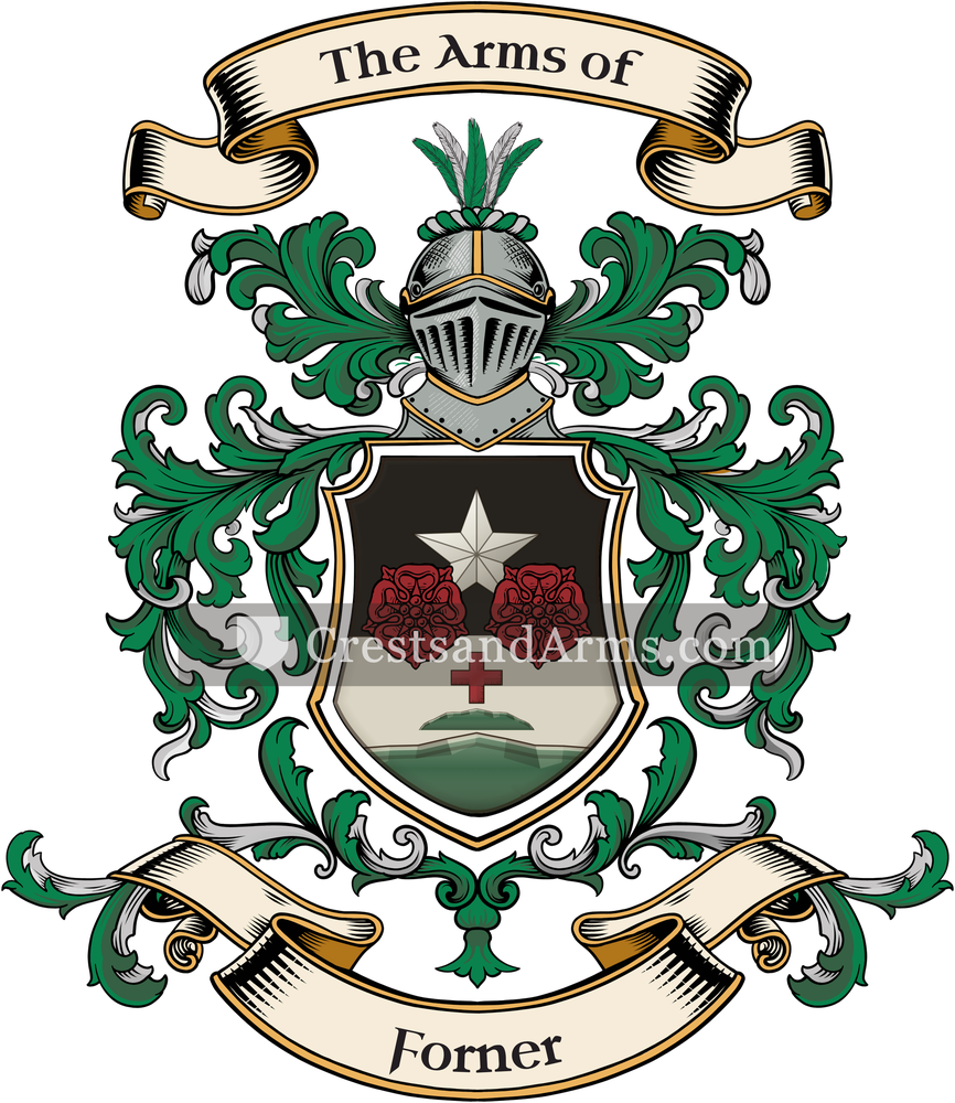 The Forner coat of arms, drawn from the recorded blazon