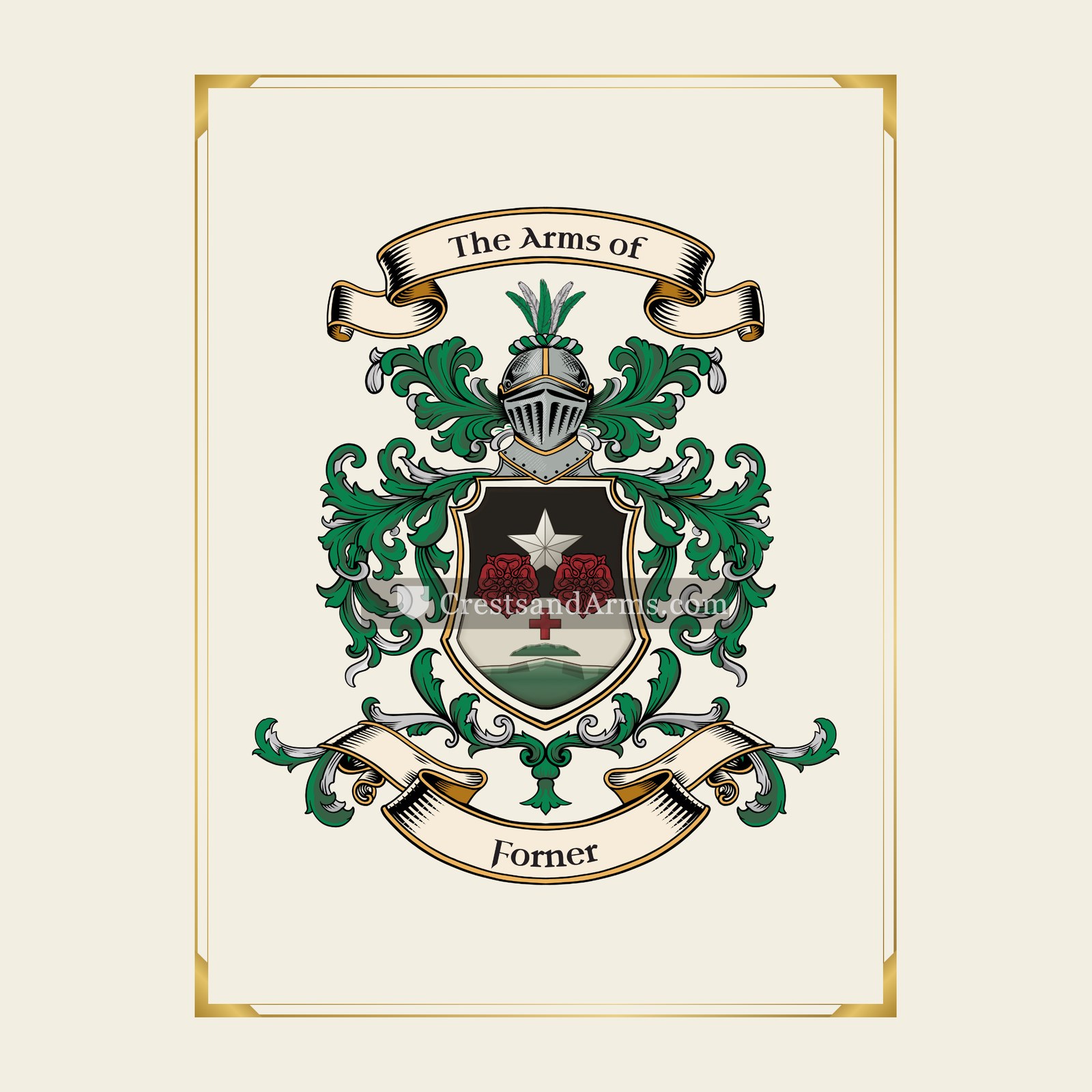 With gold border