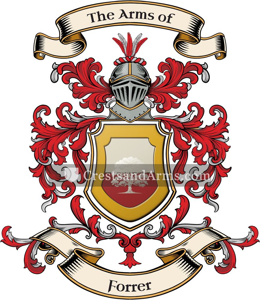 The Forrer coat of arms, drawn from the recorded blazon
