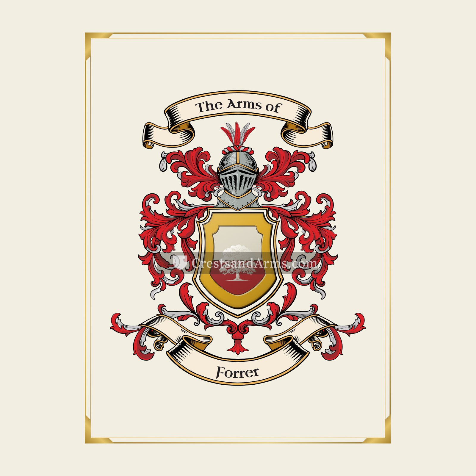 With gold border