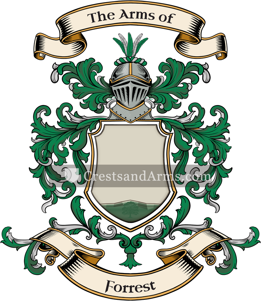 The Forrest coat of arms, drawn from the recorded blazon