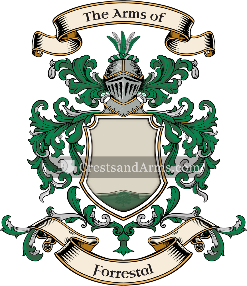 The Forrestal coat of arms, drawn from the recorded blazon