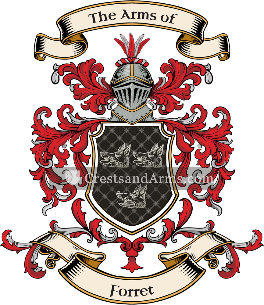 The Forret coat of arms, drawn from the recorded blazon