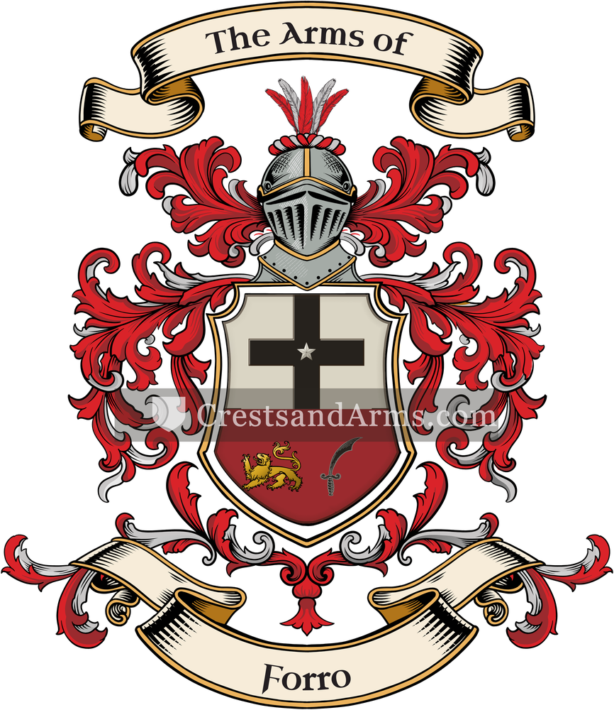 The Forro coat of arms, drawn from the recorded blazon