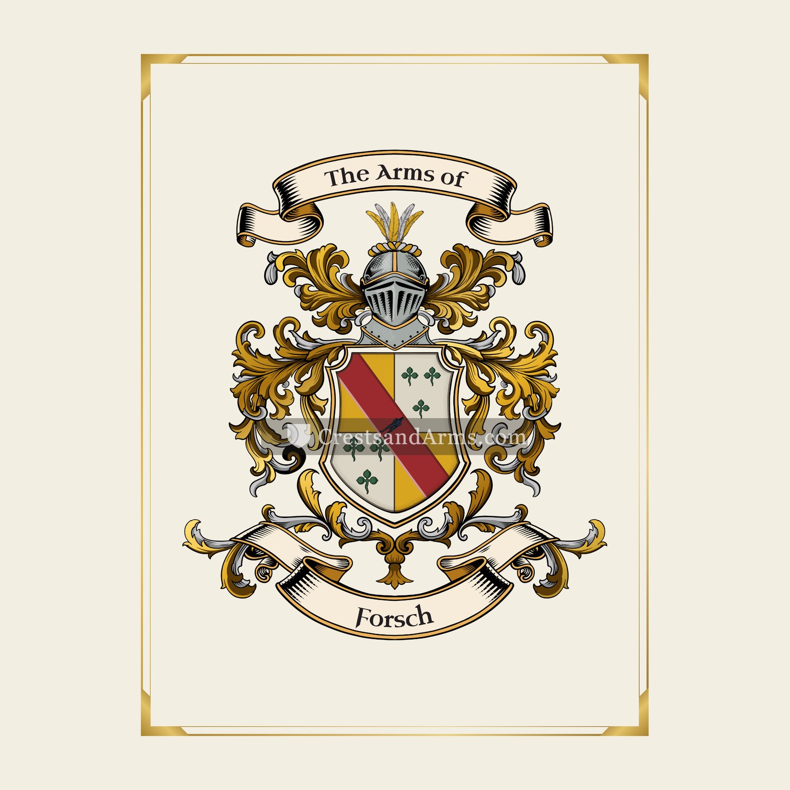 With gold border