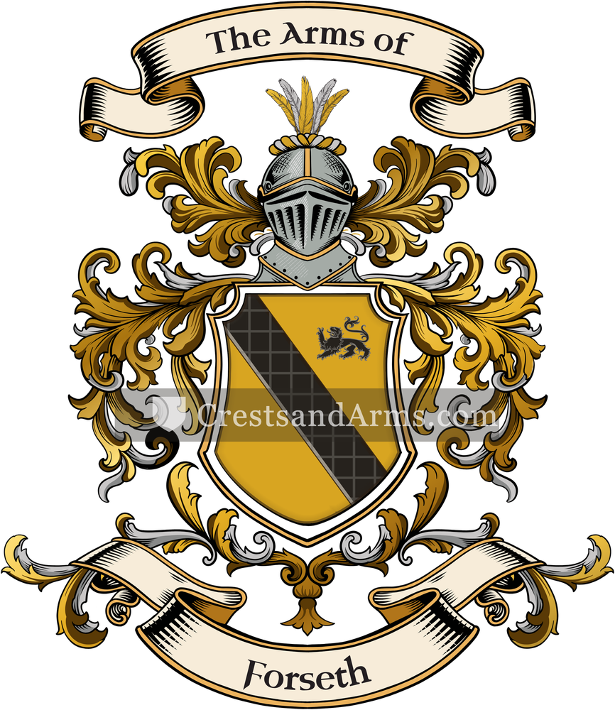 The Forseth coat of arms, drawn from the recorded blazon