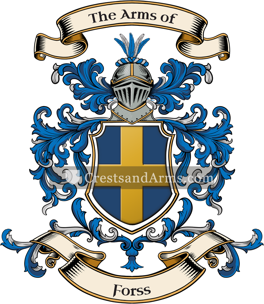 The Forss coat of arms, drawn from the recorded blazon