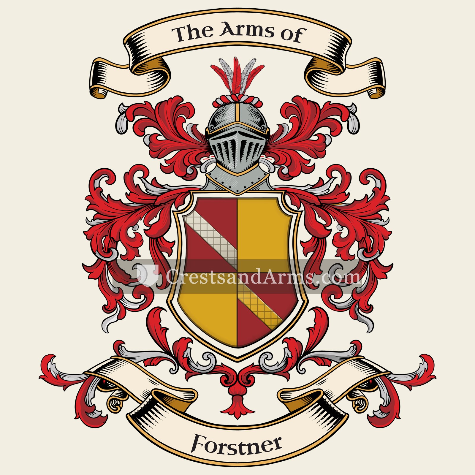 The Forstner coat of arms, drawn from the recorded blazon
