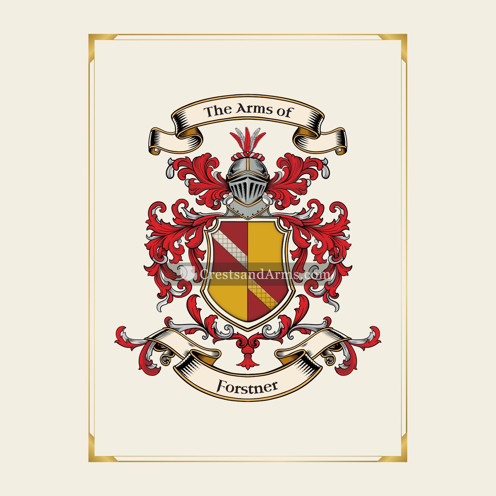 With gold border