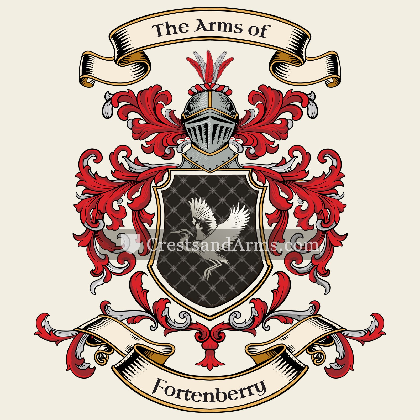 The Fortenberry coat of arms, drawn from the recorded blazon