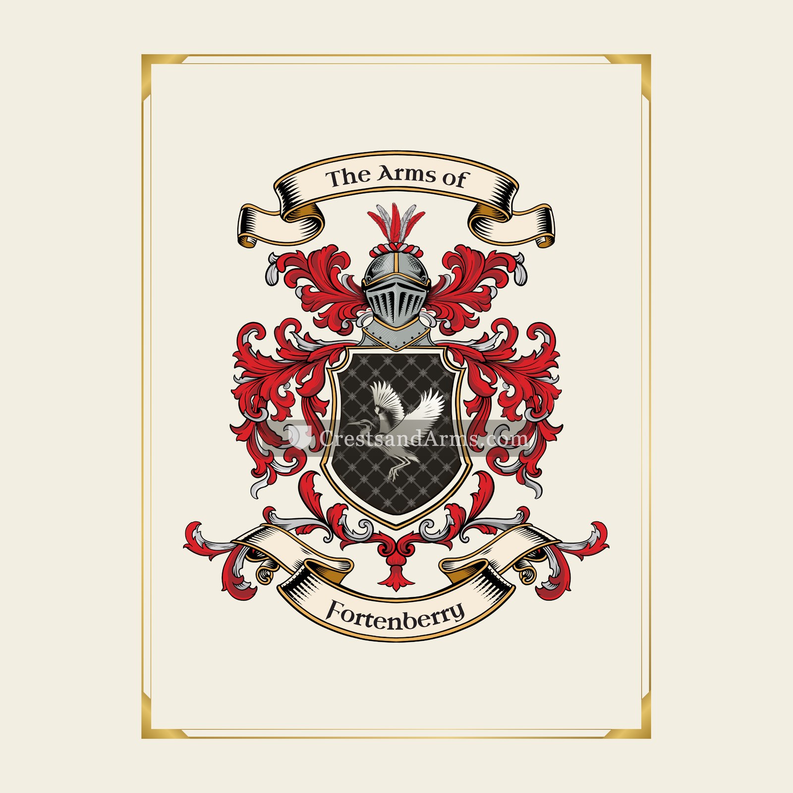 With gold border