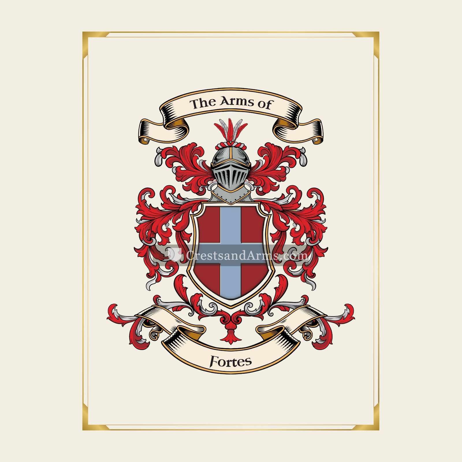 With gold border