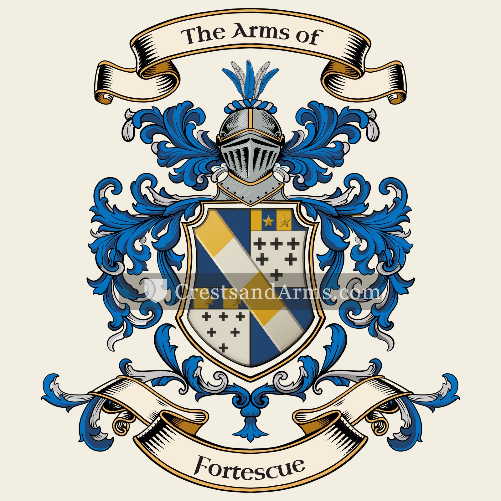 The Fortescue coat of arms, drawn from the recorded blazon