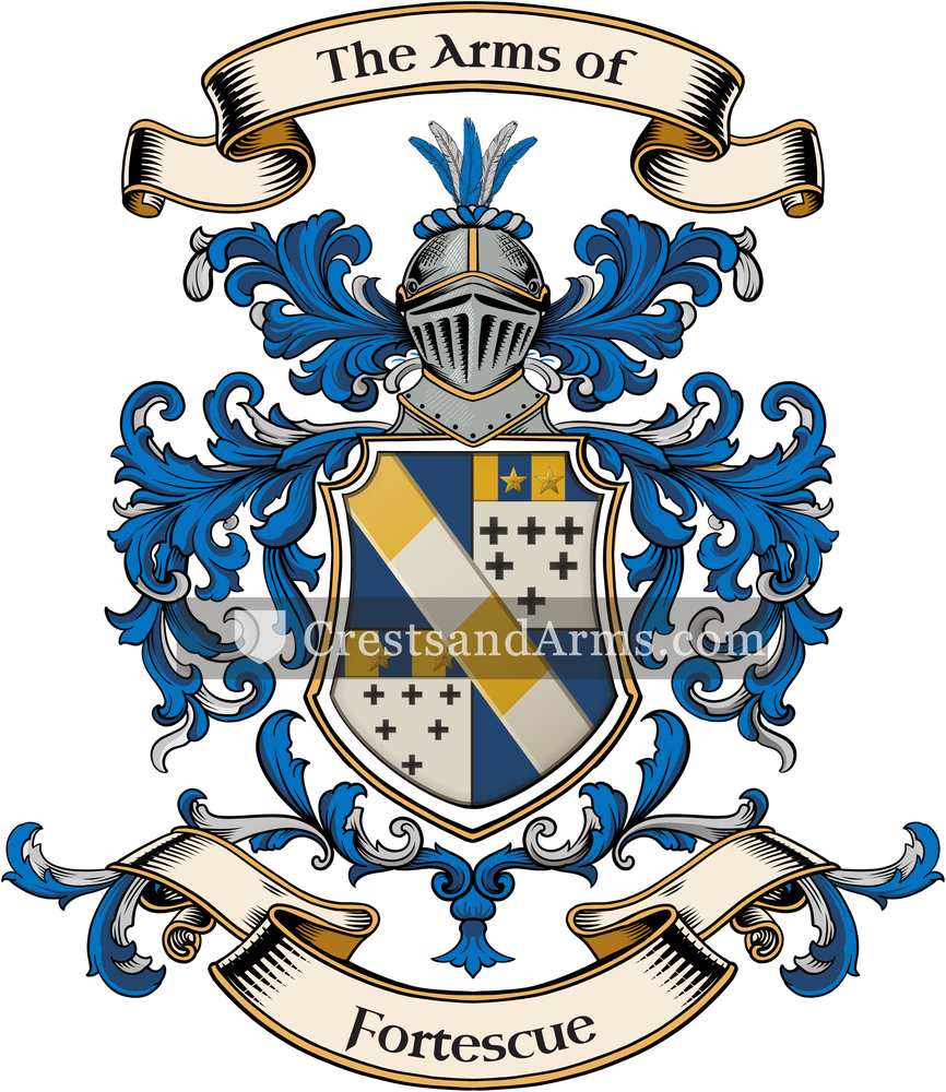 The Fortescue coat of arms, drawn from the recorded blazon