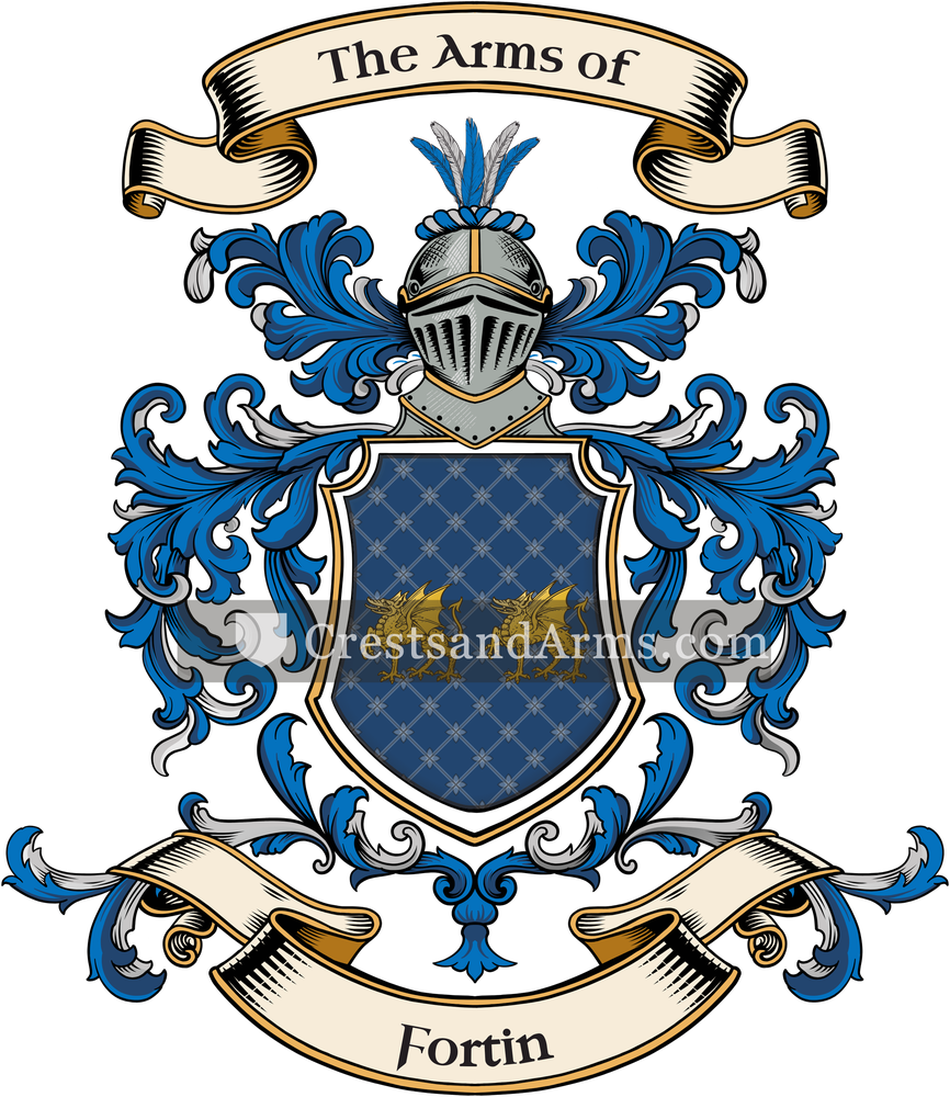 The Fortin coat of arms, drawn from the recorded blazon