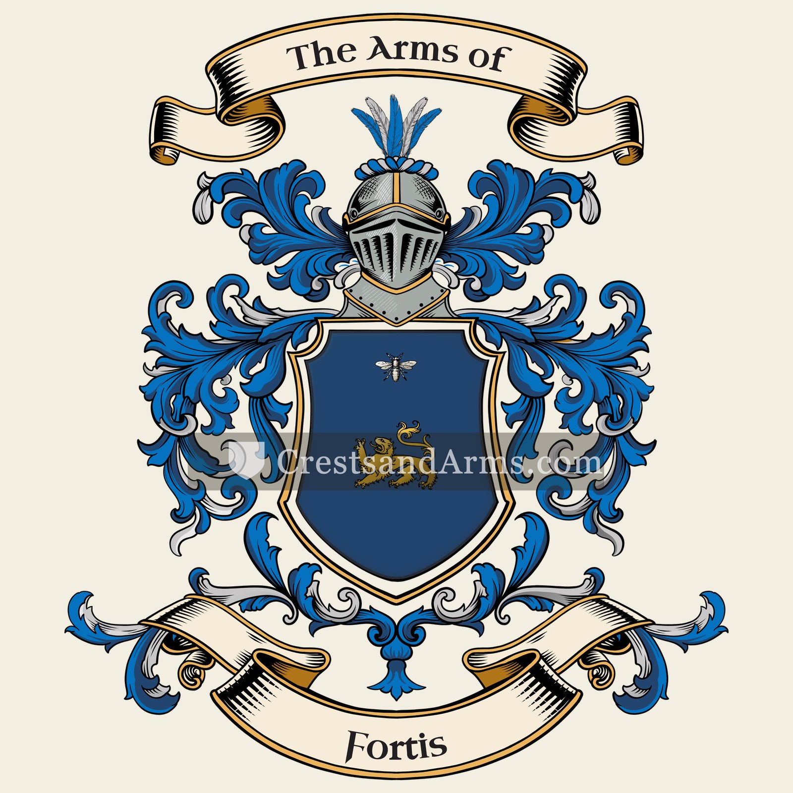 The Fortis coat of arms, drawn from the recorded blazon