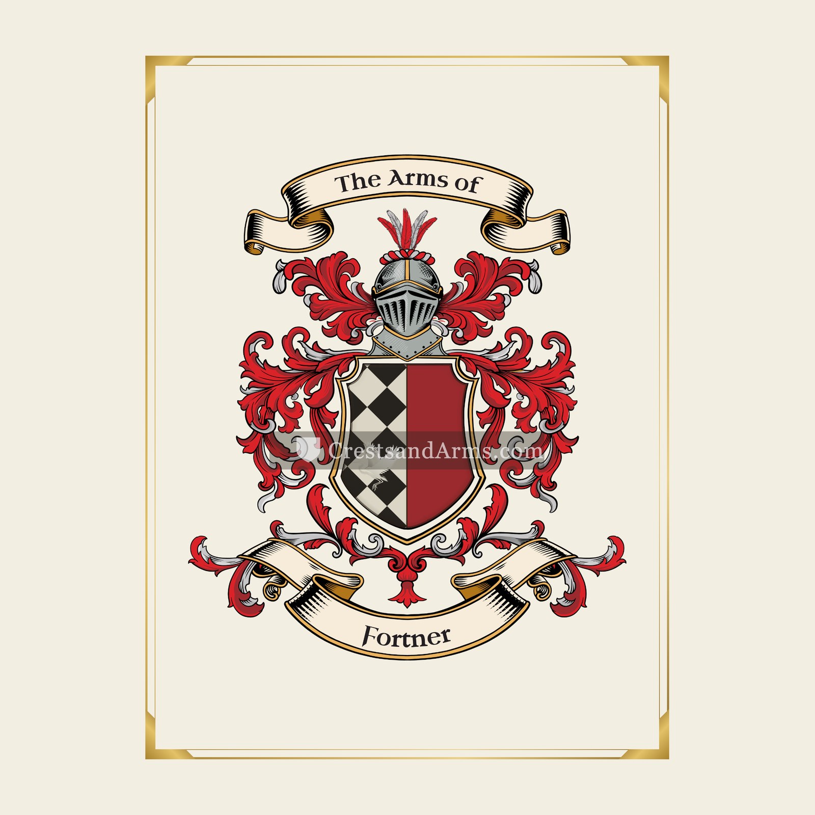 With gold border