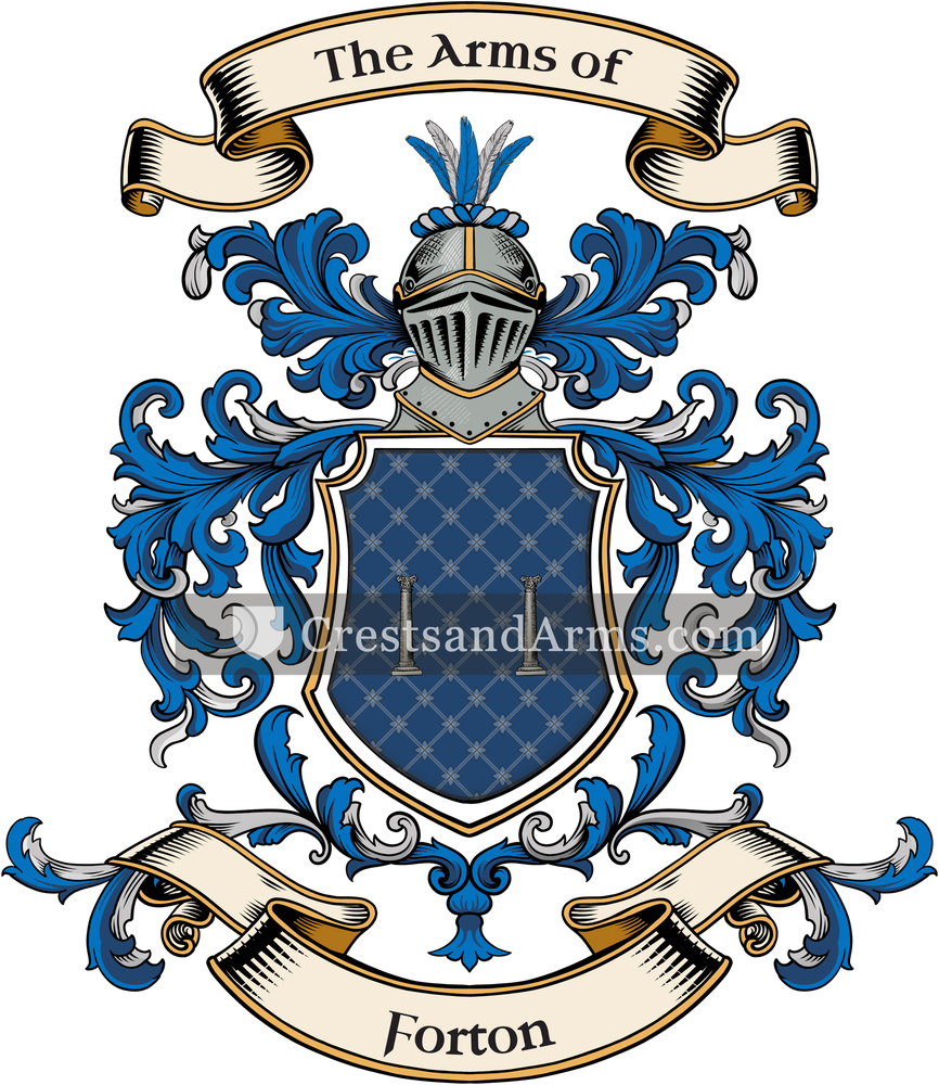 The Forton coat of arms, drawn from the recorded blazon