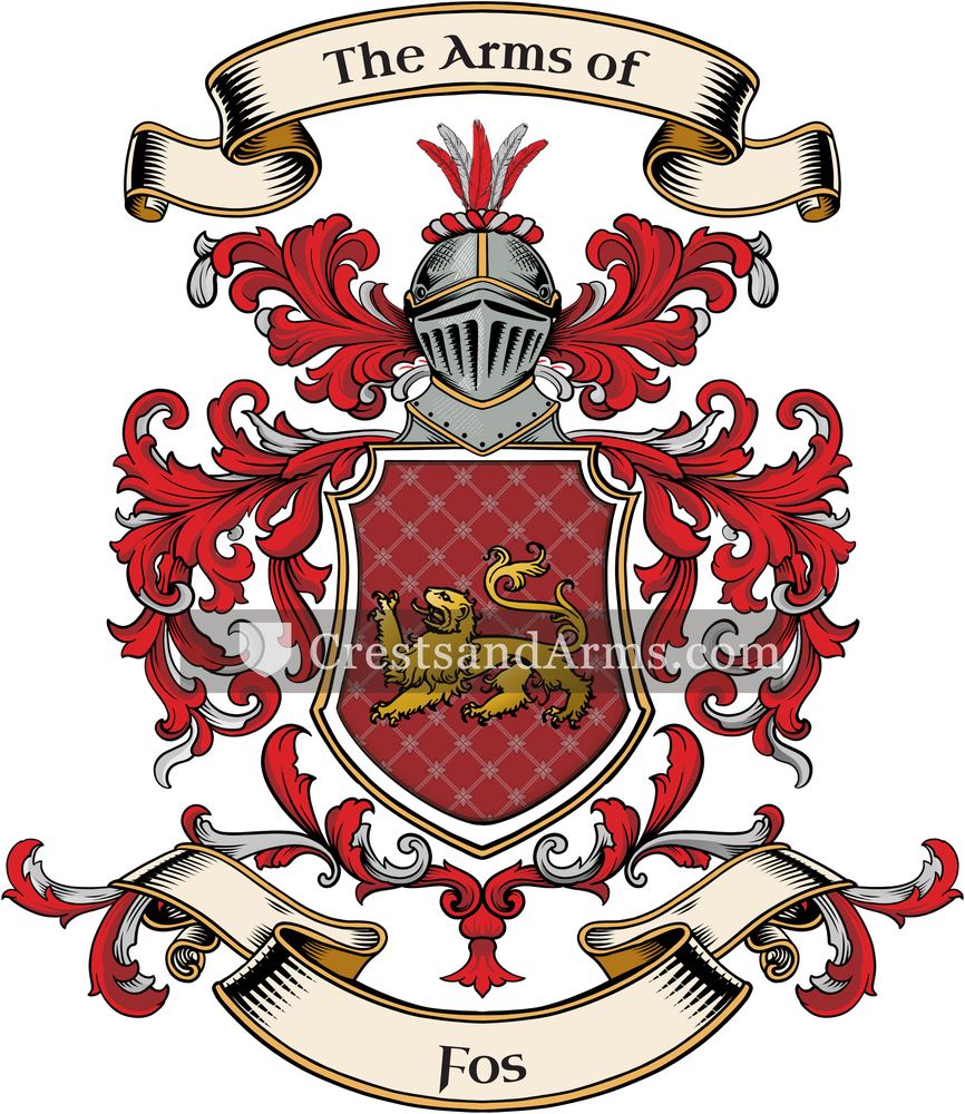 The Fos coat of arms, drawn from the recorded blazon