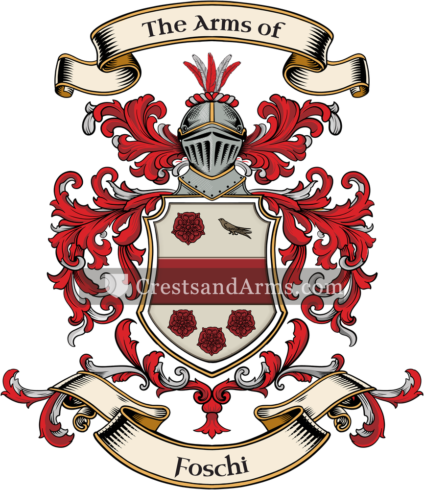 The Foschi coat of arms, drawn from the recorded blazon