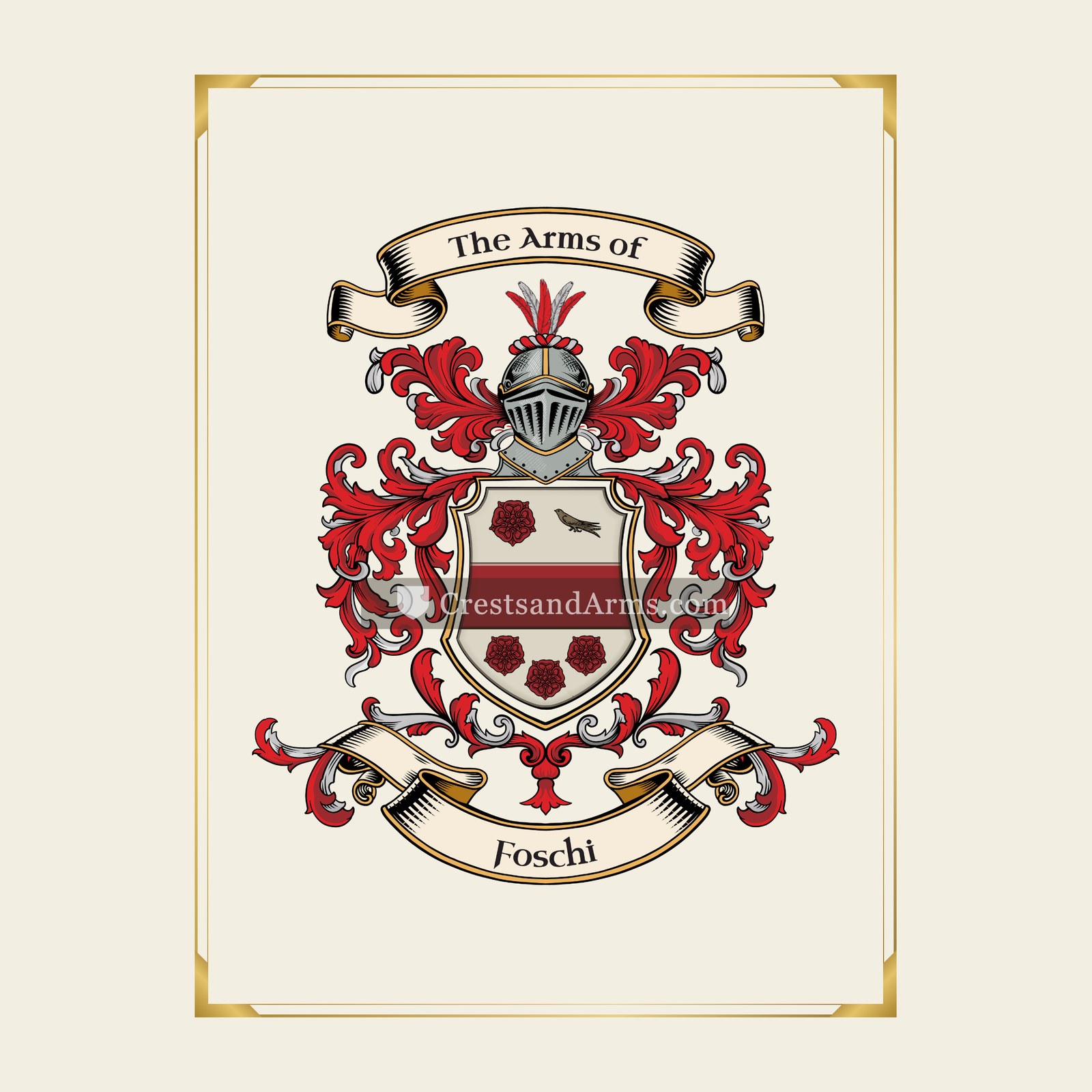 With gold border