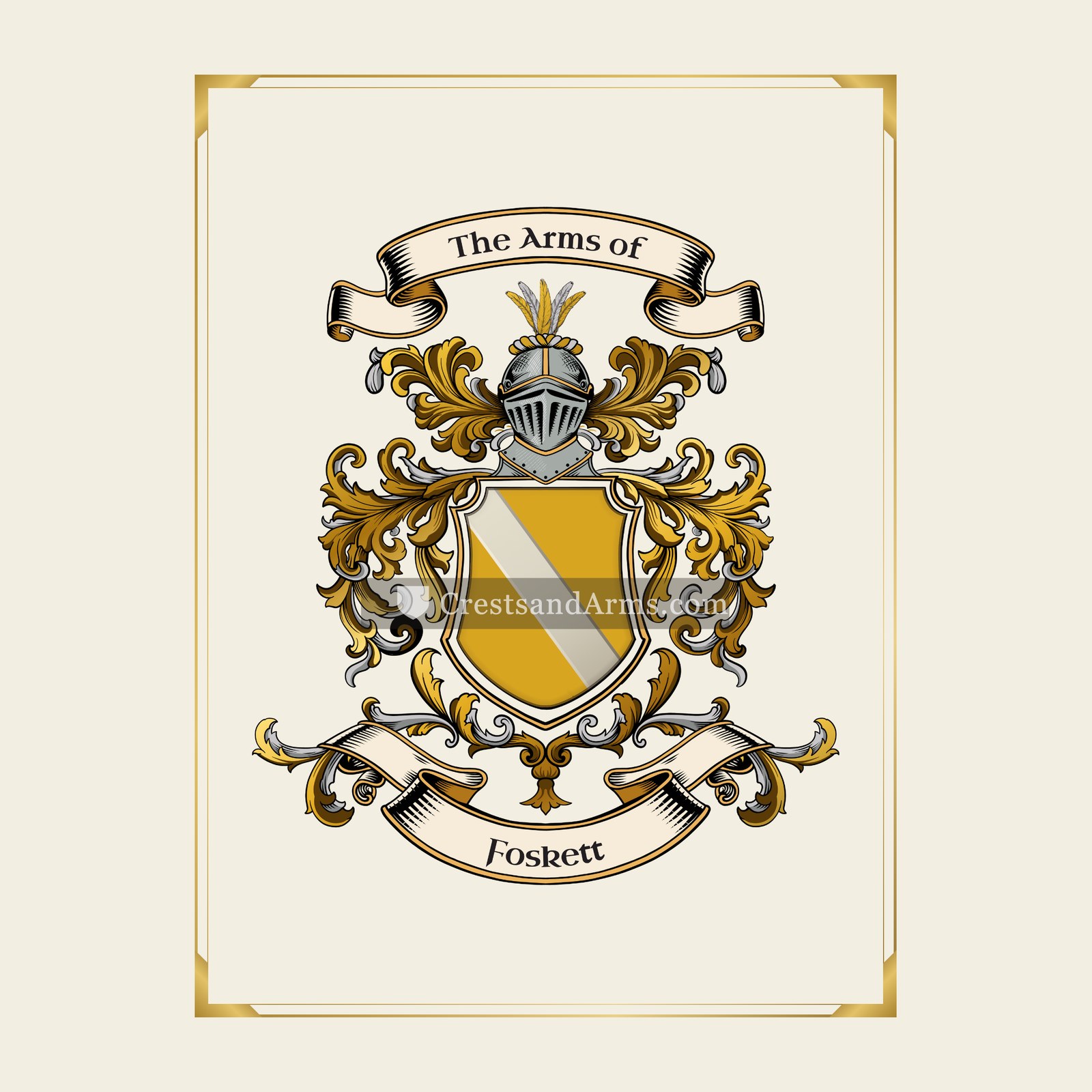 With gold border