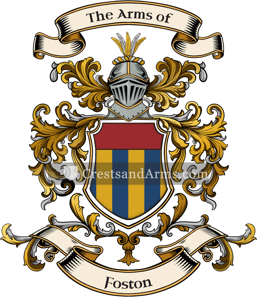 The Foston coat of arms, drawn from the recorded blazon