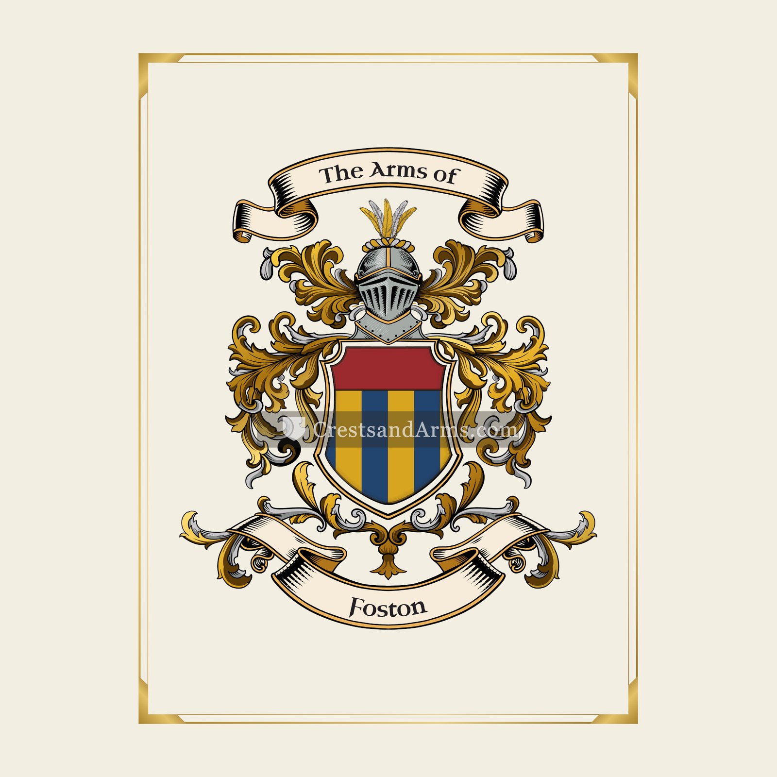 With gold border