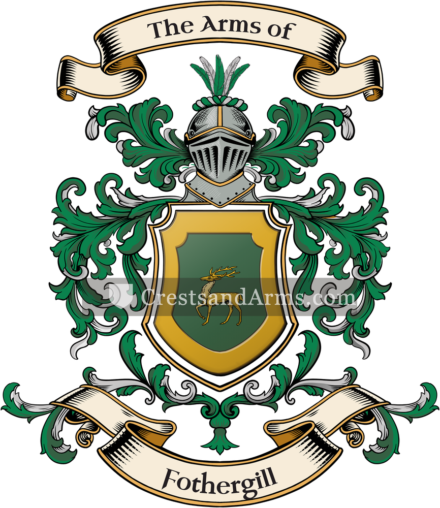 The Fothergill coat of arms, drawn from the recorded blazon